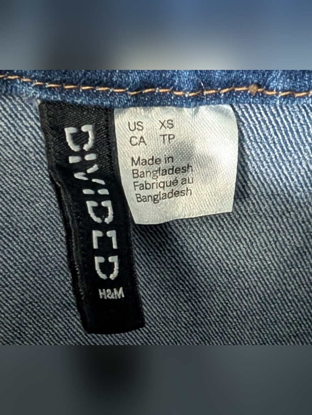 H&M Light Blue Denim Button-Front Mini Dress - Picture 3 of 3